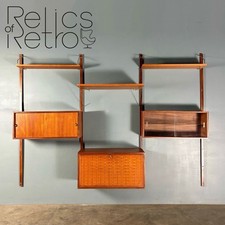 Mid Century Poul Cadovius Royal System Cado Large Teak Wall Unit Vintage Set 6