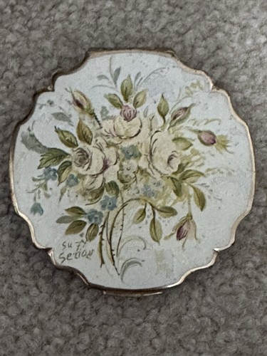 Vintage floral compact - vintage,