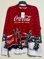 Coca Cola Christmas Jumper Holidays Are Coming George Truck Sweater Xmas 3XLNEW