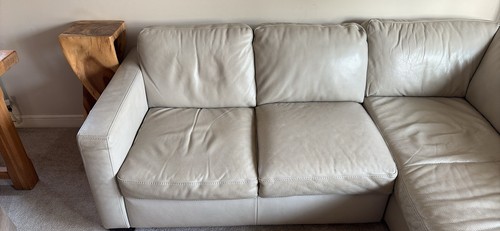Grey leather corner - leather, used