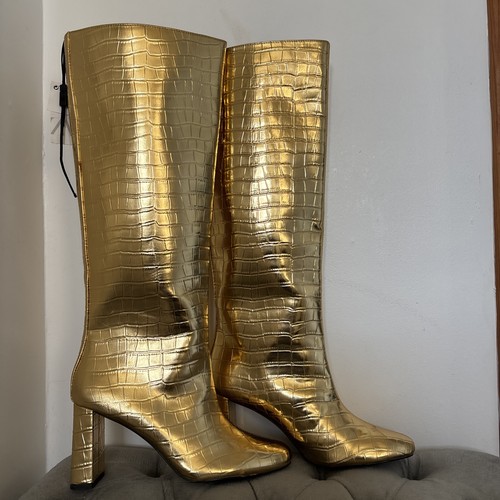 Zara new woman gold metallic - new,