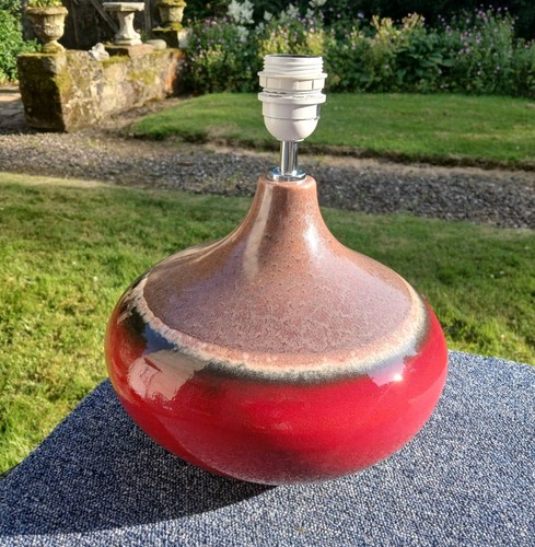 Large red studio pottery - a,
