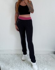 Ladies Pineapple Black Pink Stretch Cotton Joggers Tracksuit Bottoms 8 Short