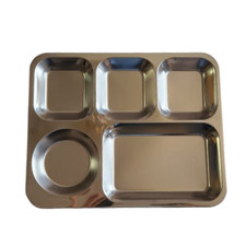 5 Compartment Metal Thali Food