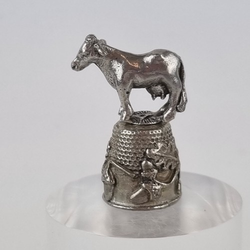 Vintage pewter thimble - vintage,