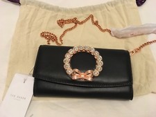 Ted Baker Gold Bow Matinee Black Bag With Chain