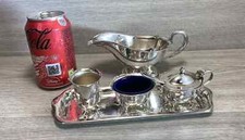 Silver-Plate Gravy Boat And sauce table set Vintage Angora