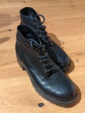 Mulberry Chunky Black Leather Lace-up Shoes/Ankle Boots, UK7/EU40