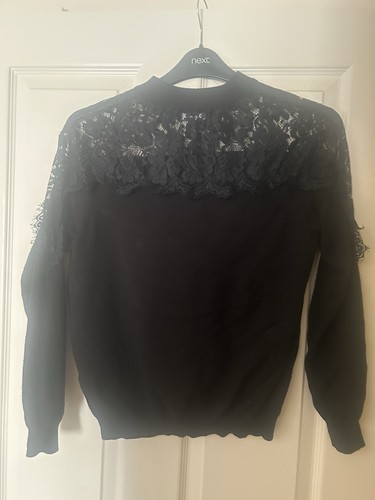 Black lace jumper - lace, l
