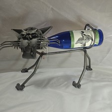 Eclectic Metal Cat Wine Holder