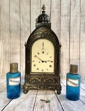 ANTIQUE 1850's VICTORIAN EBONISED MANTLE CLOCK 80cms HIGH WORKING LIVERPOOL.