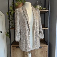 M&S Sequin Jacket 10 Champagne