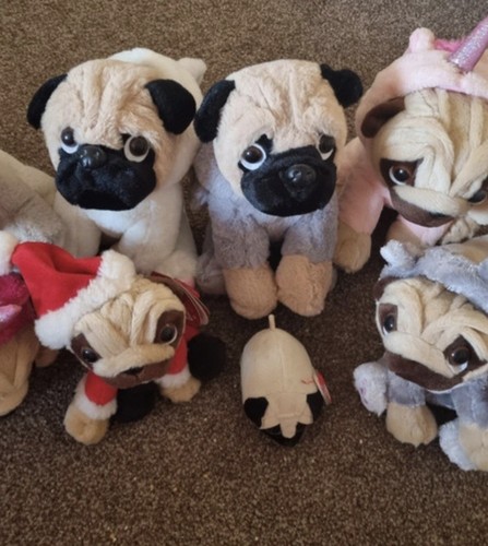 Pug dog plush - pug, soft