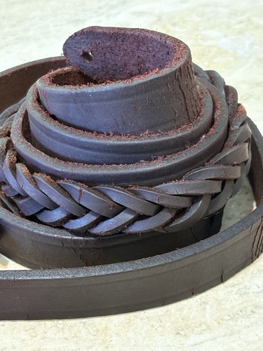 Vintage braided leather roping - braided,