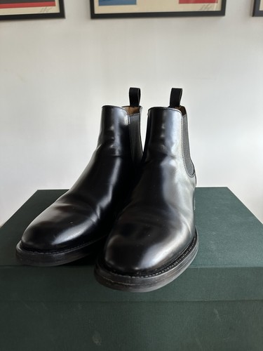 Church black leather - black, chelsea