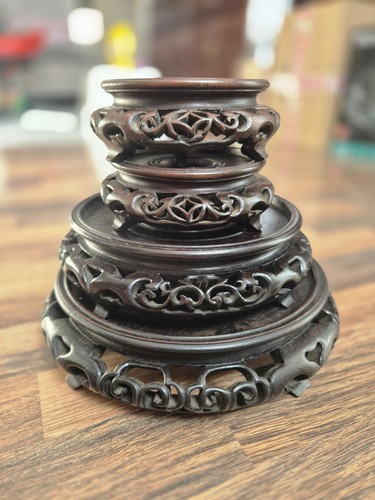 Chinese carved wooden stand - chinese,