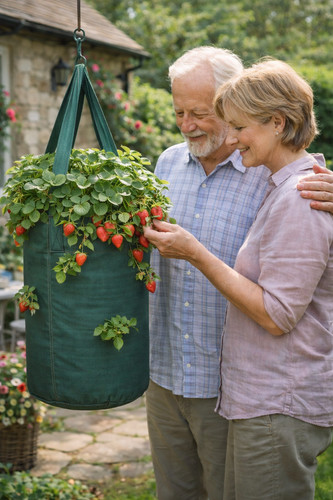 Strong fabric hanging planter - strong,