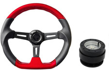 Red black deep dish steering