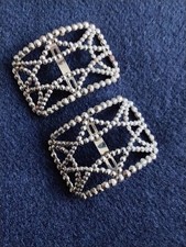 Beautiful Pair Of Antique Marcasite / Cut Metal Shoe Buckles
