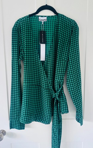 Ganni wrap blouse - wrap, (uk