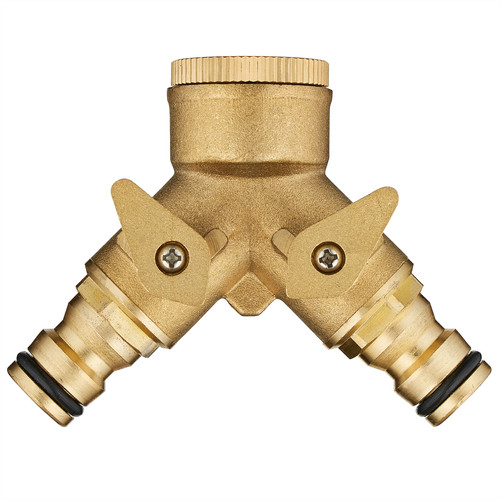 Brass double garden - brass, tap