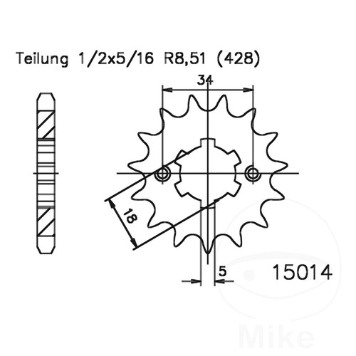 Front sprocket 428 - 428, p