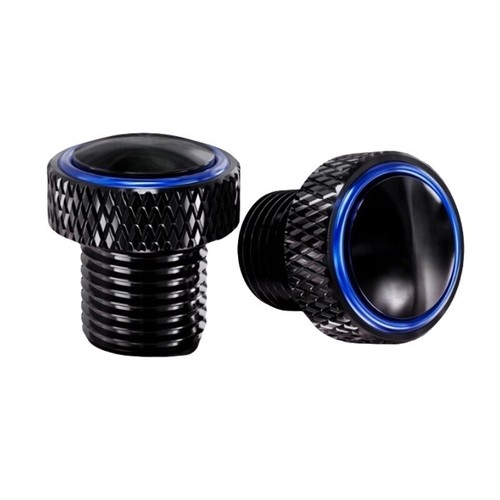 Blue mirror hole plugs - mirror, screw