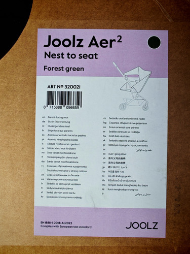 Joolz aer2 nest seat - to,