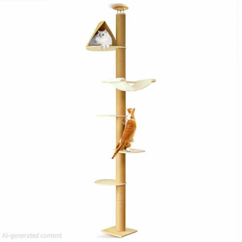 Floor ceiling cat tower - floor, to