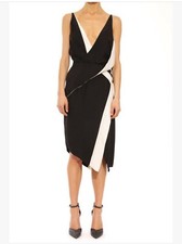 shakuhachi black white asymmetric Dress Uk 8
