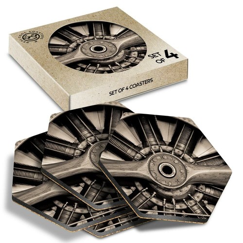 Hexagon coasters vintage - -,