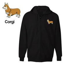 WELSH CORGI DOG ZIPPER HOODIE