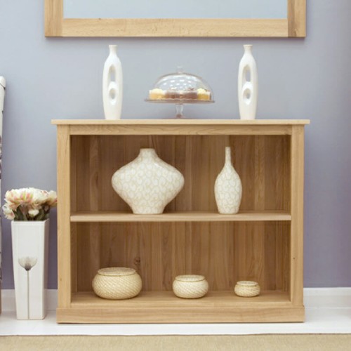Low bookcase solid - bookcase, oak
