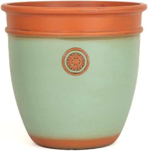 Large green garden plant pot - green,