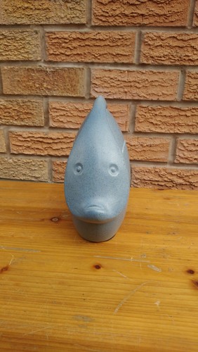 Ceramic fish ornament blue - ceramic,