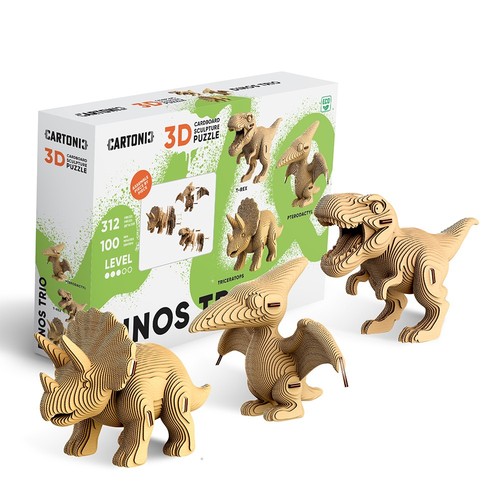 Puzzle dinos trio - puzzle, cartonic
