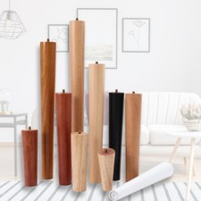 4pcs Wooden Table Legs Tapered Solid Beech/Oak Furniture Feet Chair Stool Sofa