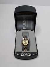 Silver & Gold Strap - Pulsar V782-X050 Ladies Watch Aprox 16.5cm Needs Battery