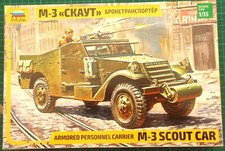 1/35. ZVEZDA SOVIET M3 SCOUT CAR & MINIART SOVIET JEEP CREW. COMPLETE.
