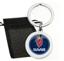 SAAB BLUE LOGO METAL KEYRING &