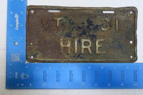 Vermont license plate - tag, hire
