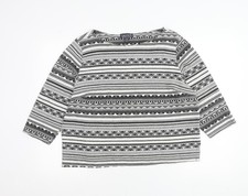 Saloos Women’s Black Geometric Aztec Tunic Blouse Size 22