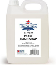 Osler &Amp; Walsh 5 Litre Pearl Hand Soap, Fragrance Free Hand Wash for Kitchen
