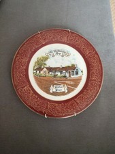 Old Blacksmith Shop Gretna  Green Reli Washbourne London Plate Antique Vintage