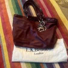 LK Bennett  Leather Bag -  Burgundy - Top Handle Bag + dust bag