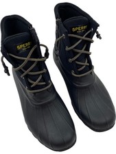 Sperry Women's Duck Boots Black Rubber UK 8.5 Water Resistant Lace  1 CNZ001