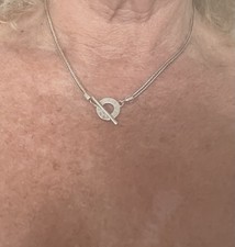 Love Links silver T Bar Necklace