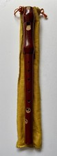 Vintage Wooden Wood Recorder Musical Instrument Inscribed with ‘P L’ Aulos Case
