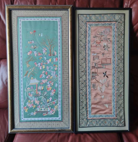 Two large vintage - large, silk