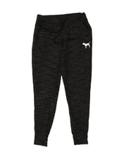 VICTORIA'S SECRET Womens Pink Tracksuit Trousers Joggers UK 10 Small Black AU11
